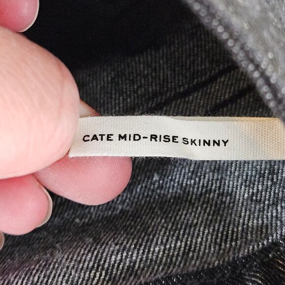 Rag and Bone Women's Black Mid-Rise Snake Print Wax Denim Jeans | 23 - Picture 12 of 16